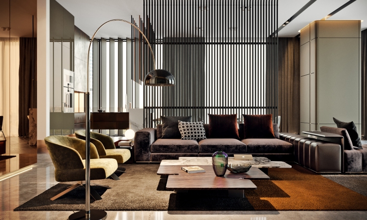 Дизайн интерьера современных апартаментов в башне ОКО
