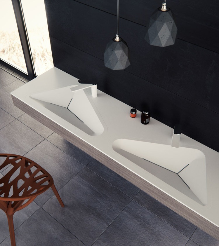 Современный столик-раковина для ванны Monolite от Le Projet