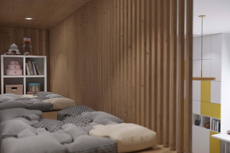 Современный дизайн интерьера детской спальни квартиры на Фрунзенской набережной 4
