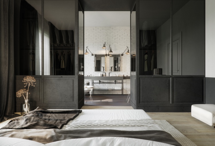 Дизайн интерьера спальни апартаментов в современном стиле 5