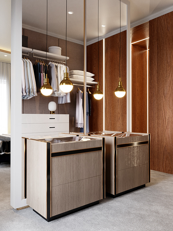 Дизайн интерьера гардеробной квартиры в современном стиле 2