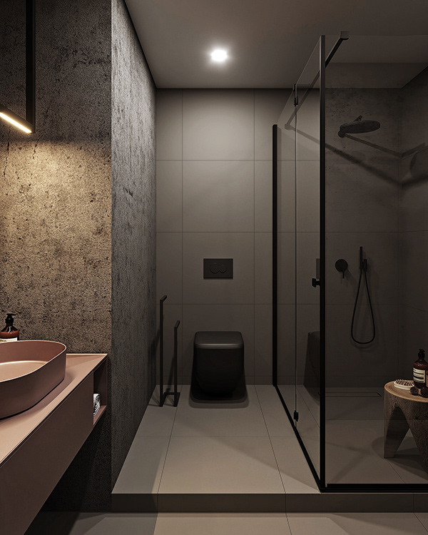 Дизайн интерьера ванной комнаты квартиры в современном стиле 3