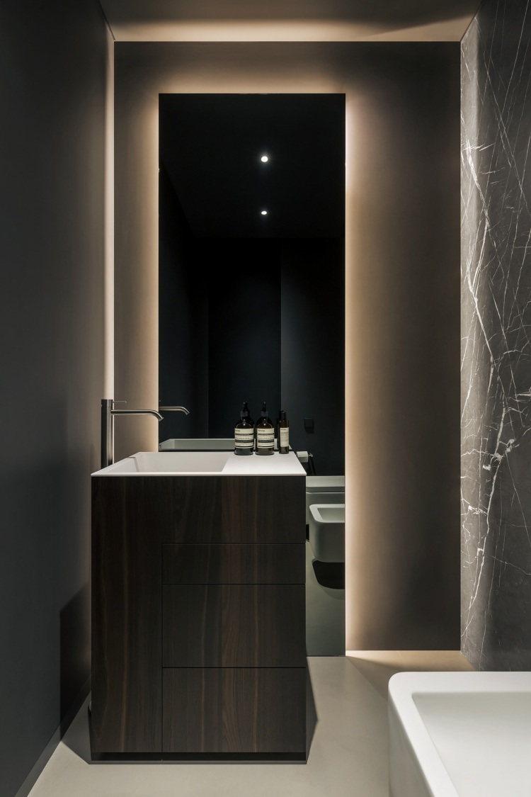 Современный дизайн интерьера ванной комнаты апартаментов 6