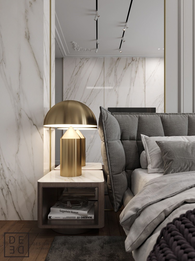 Современный дизайн интерьера спальни квартиры в стиле фьюжн 6