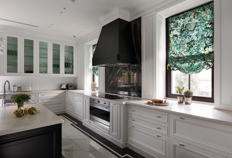 Современный дизайн интерьер кухни резиденции в классическом стиле 2