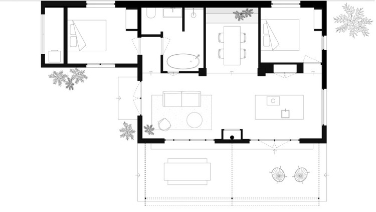 План современного дома в стиле Campo Loft на Ибице