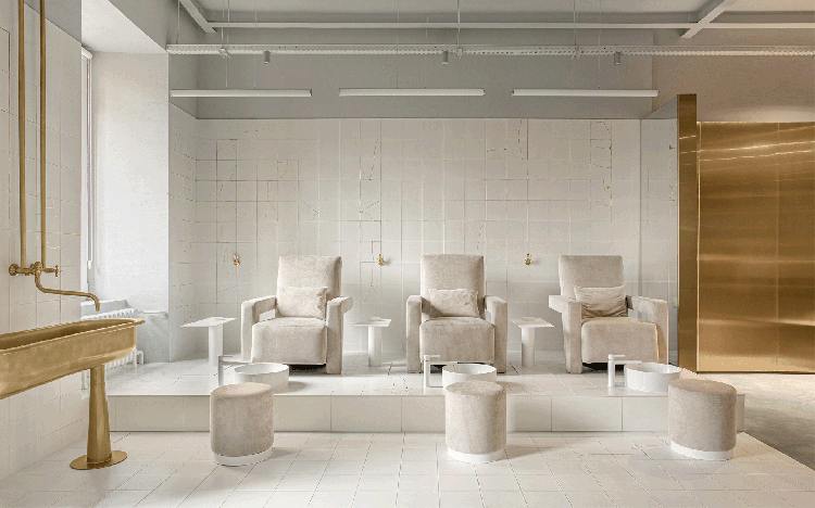 Современный дизайн интерьера салоны красоты в стиле минимализм 8